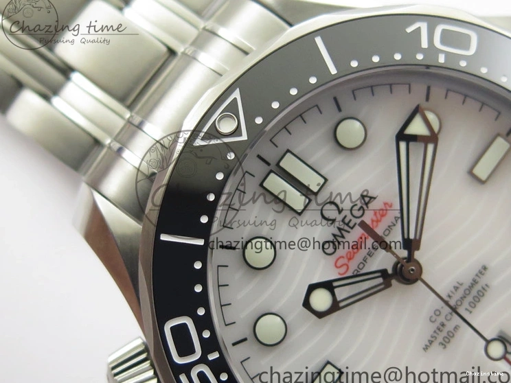 0202 Seamaster Diver 300M ORF 1:1 Best Edition Black Ceramic White Dial on SS Bracelet A Reliable 7865